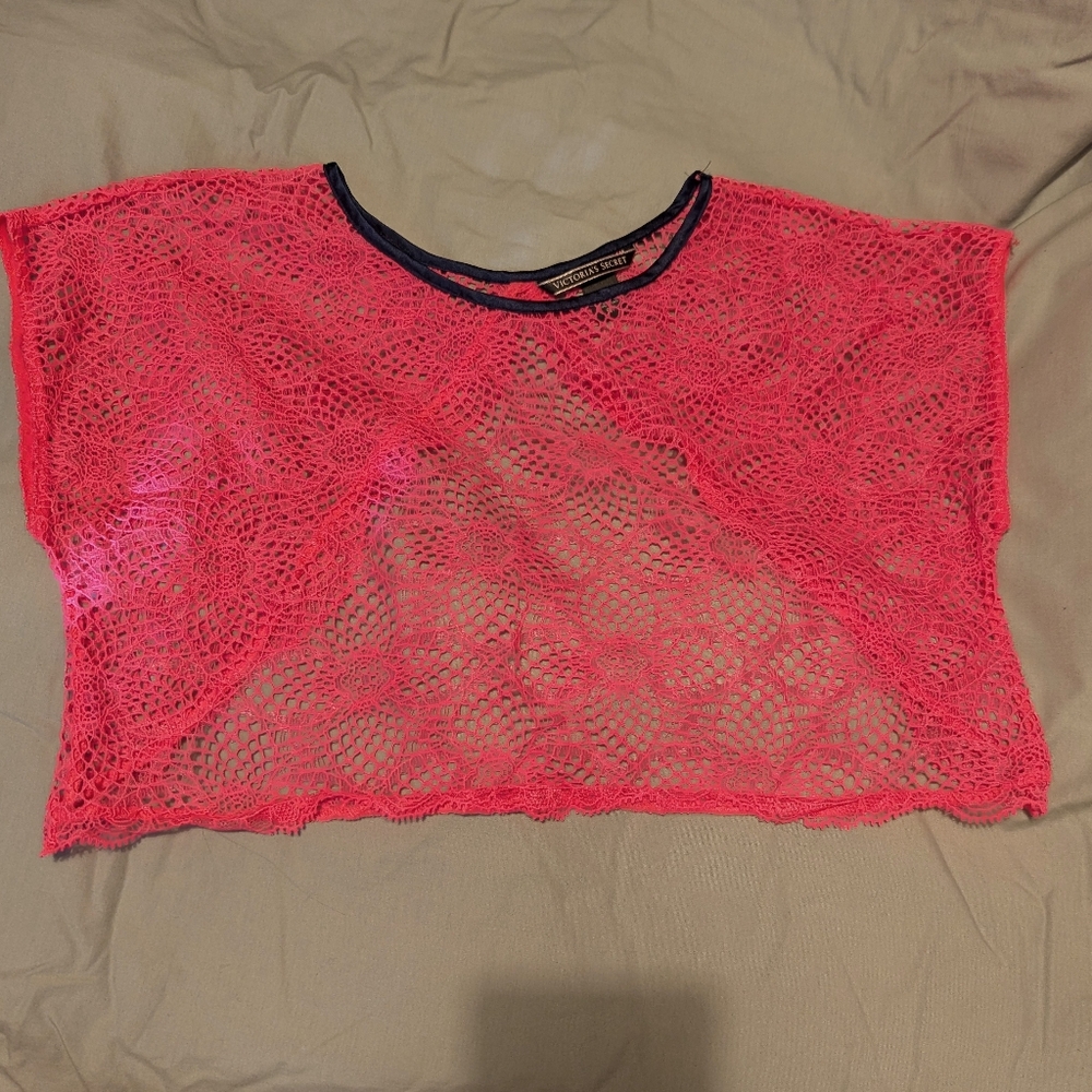 Victoria's Secret Pink Lace Crop Top